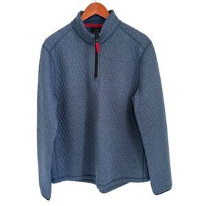 J.Crew Mens Blue Quilted Half-Zip Pullover Sweatshirt Size M Polyester/Viscose
